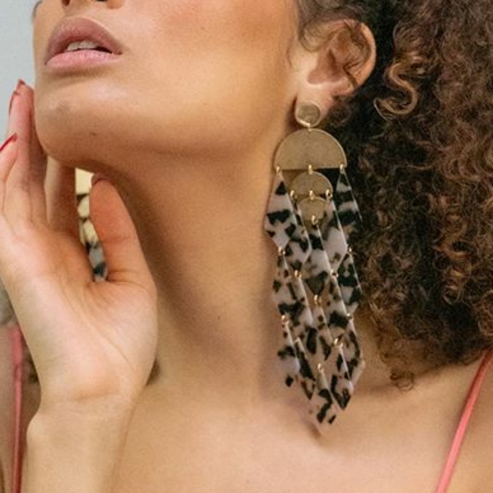 Stella & Ruby merengue resin drop earrings